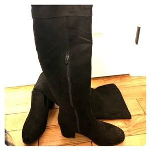 Knee high suede boots